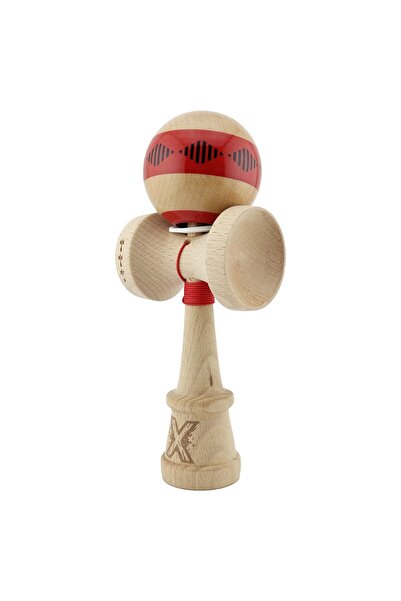 OEM Kendama originala profesionala lemn, cupe mari King Size V3, super sticky, 18 cm, rosu/maro