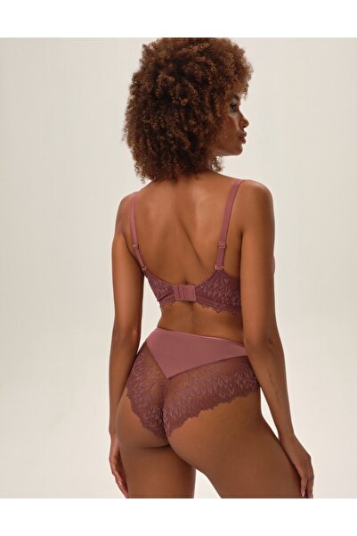 ESOTIQ Chiloți eleganți pentru femei cu talie înaltă, cu detalii florale din dantelă și pandantiv | Ofiel