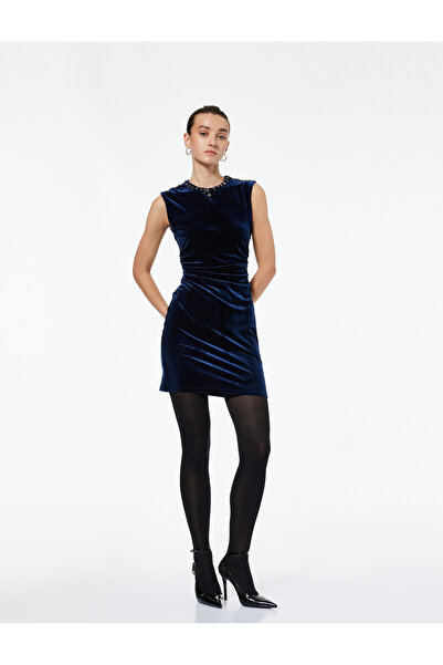 Koton Sleeveless Embroidery Detailed Crew Neck S Slim Fit Dress