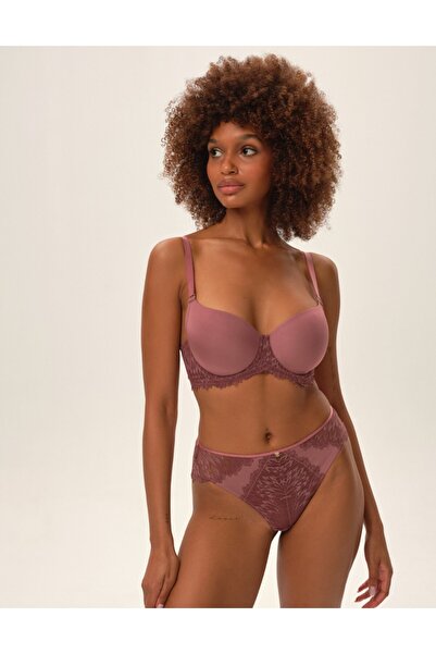 ESOTIQ Chiloți eleganți pentru femei cu talie înaltă, cu detalii florale din dantelă și pandantiv | Ofiel