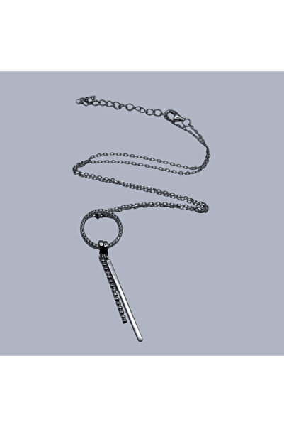 Velvet 925 Silver Necklace with Circle Pendant and Thin Bars – Minimalist Elegance