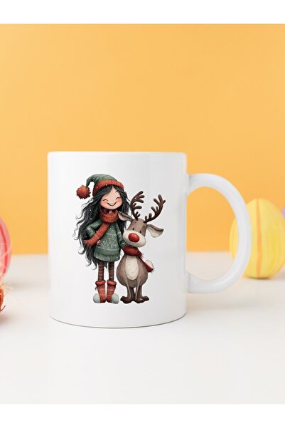 IŞILAY PROMOSYON كوب على شكل غزال لعيد الميلاد للفتيات موديل 13