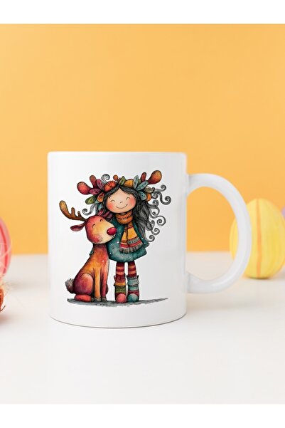 IŞILAY PROMOSYON كوب على شكل غزال لعيد الميلاد للفتيات موديل 29