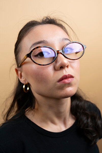 TARSS Mary Leopard Oval Blue Light Filter Screen Glasses |   Blue Block