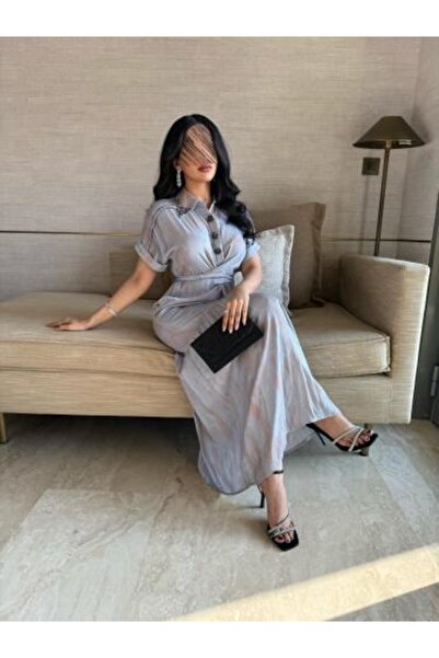 alestafham Gray Wavy Soft Dress