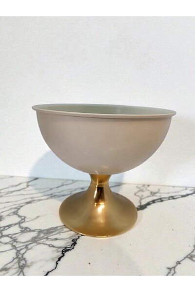 LeylArt Altın Ayaklı Dekoratif metal Saksı– Şık Masa Üstü Aksesuar