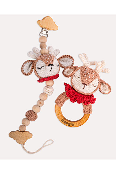 Hoogie Rudy the Deer Set Amigurimi Oyuncak & Çıngırak Seti