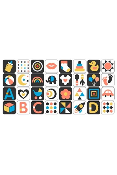 Toy Carduri de stimulare vizuală pentru copii 6-12 luni, multicolore