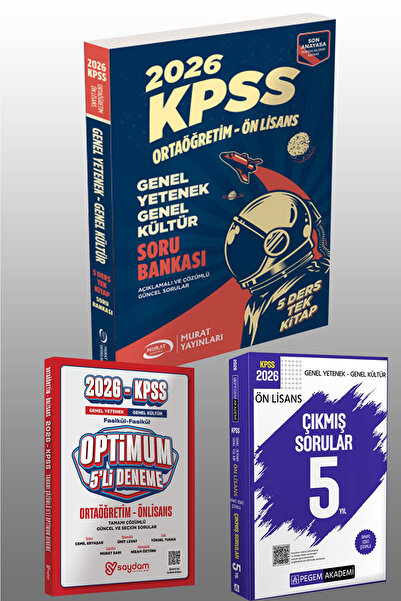 Murat Yayınları 2026 Ön Lisans Kpss Genel Yetenek - Genel Kültür Soru Bankası + Çıkmış soru + Deneme Full Set