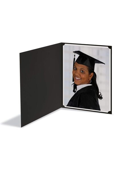 Generic Certificate & Diploma Holders, Letter Size, Gold-Foil Trim, 25-Pack, Black