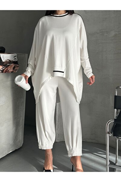 Moda İkra Women's Ribbed Top and Bottom Set