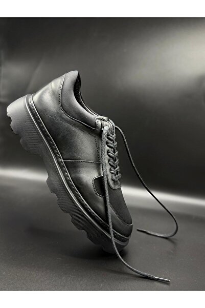 TETRİ Nancy Model Hakiki Deri El Yapımı Siyah Casual Ayakkabı