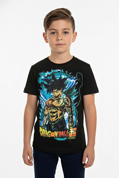 Vaxy Style Boys' Crew Neck Relax Fit Cotton Dragon Ball Super Goku Printed Sh...