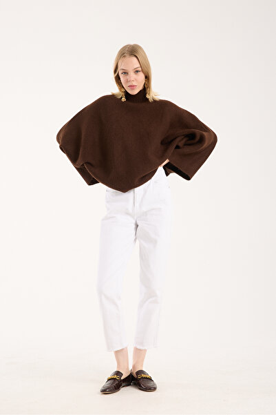 sumoda Yumoş Rope Cape Sweater Mock Neck Bat