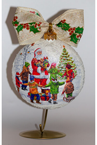 Kumiko Art Glob de Craciun plat D=12 cm