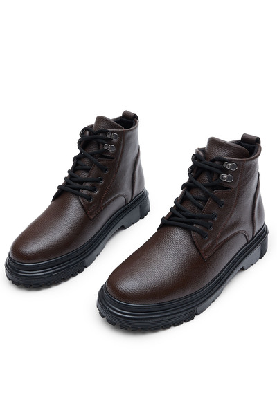 Tonny Black Men's Brown Thick Poly Sole Lace-Up Casual Winter Boots