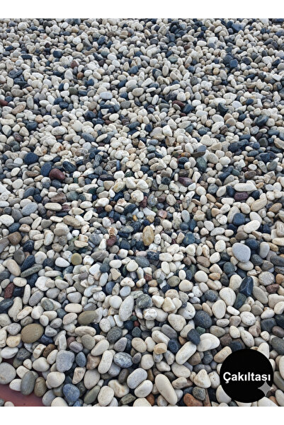 Natural River Stone Mix – 1 Kg Yıkanmış Doğal Taş (1–3 cm | Poşetli) Akvaryum & Saksı Üstü Dekor