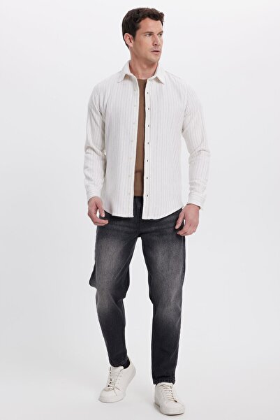 Tudors Men's Slim Fit slim fit button down striped lumberjack shirt