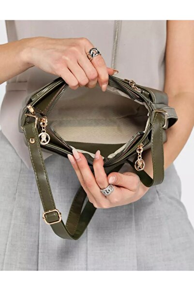 MERİÇ ÇANTA Women's Black Multi-Eyed Faux Leather Crossbody Bag