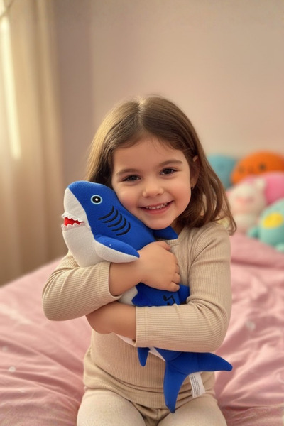 craftivio Müzikli Baby Shark Peluş Oyuncak 20 cm - Şarkı Söyleyen Yumuşak Uyk...