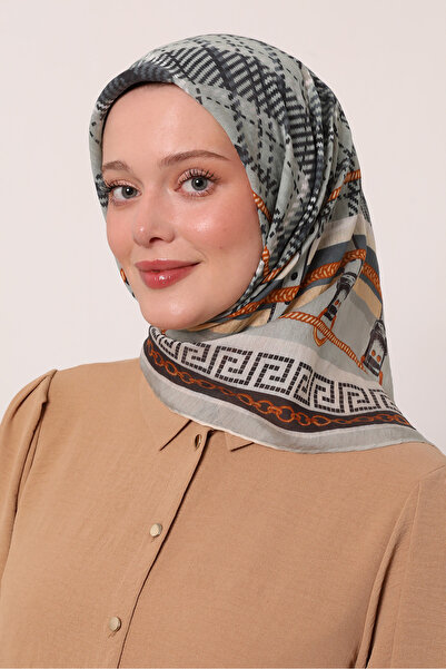 LuvenSara Chain Belt Plaid Pattern Summer Scarf