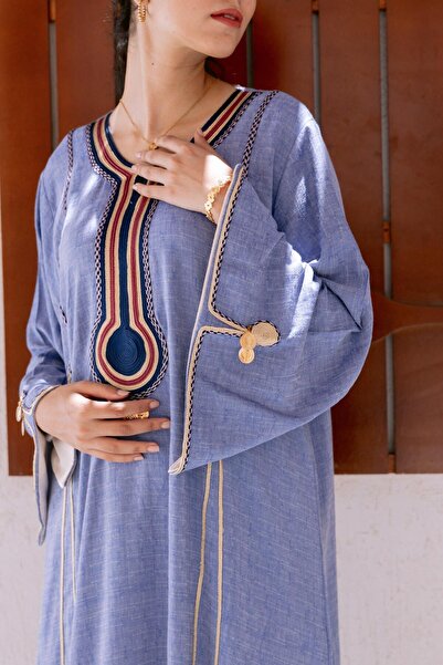 AFandina جلابية كتان بأناقة طبيعية ولمسة عصرية