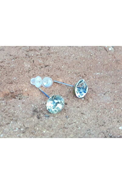 Nurtakı Parlak Taşlı Vida Topuz Küpe