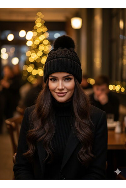 la_hatun قبعة سميكة سوداء تحمي من البرد إنتاج محلي
