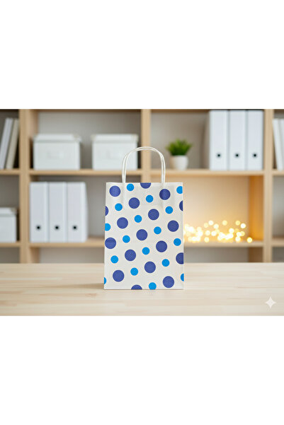 Ta-Fu Global 18x8x24 Geantă din carton colorat cu puncte 25 BUC.