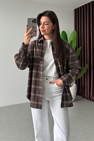 ECEMİ Reneta Kahve Ekoseli Gömlek