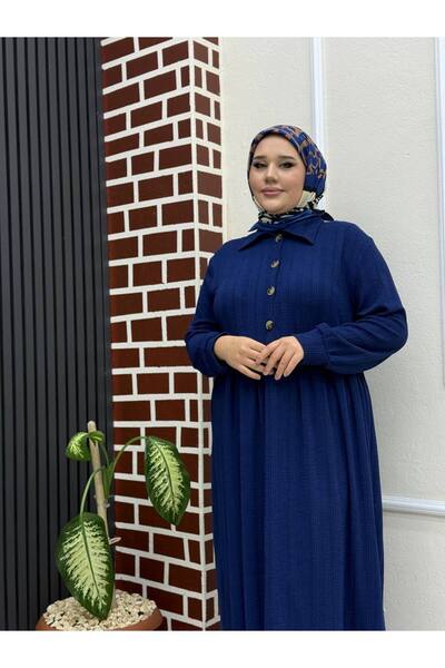 İLGEN TEKSTİL Button-Detail Tie-Dye Dress