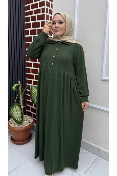 İLGEN TEKSTİL Button-Detail Tie-Dye Dress