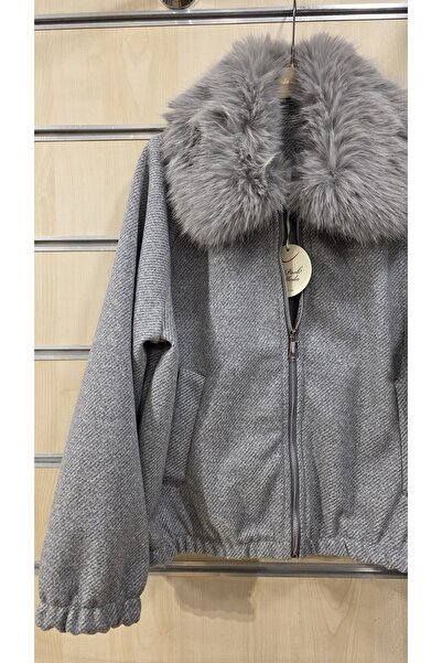 Park Moda Fur Collar Seersucker Jacket