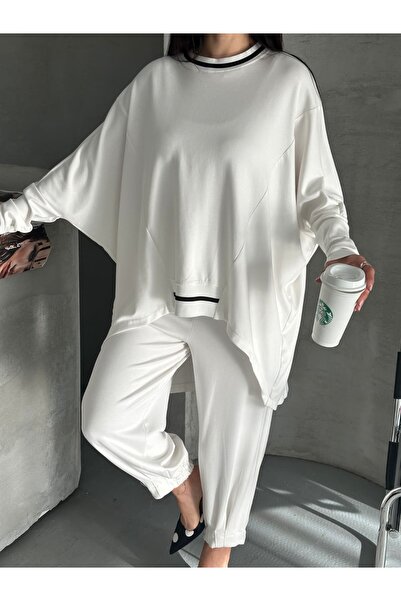 Moda İkra Women's Ribbed Top and Bottom Set