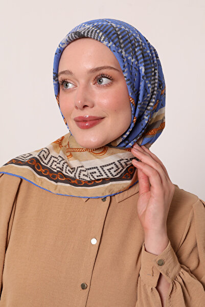 LuvenSara Chain Belt Plaid Pattern Summer Scarf