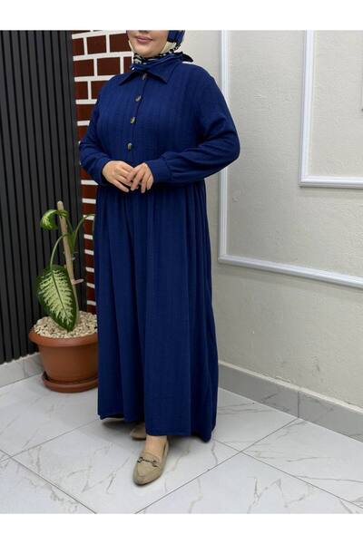 İLGEN TEKSTİL Button-Detail Tie-Dye Dress