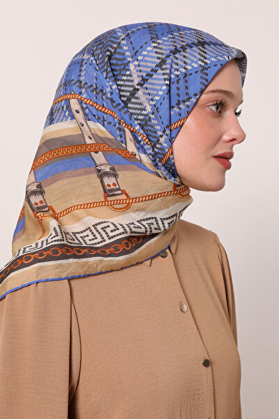 LuvenSara Chain Belt Plaid Pattern Summer Scarf