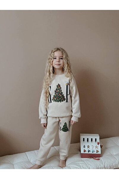 MİNİKO KİDS Girls' Christmas Themed 3-Ply Tracksuit Set