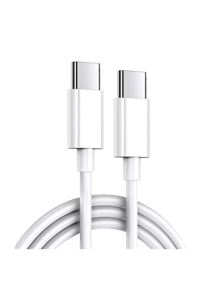 MA Şarj Kablosu geniş Uyumluluk Type C To Type C Hızlı Şarj, Beyaz 1 Metre