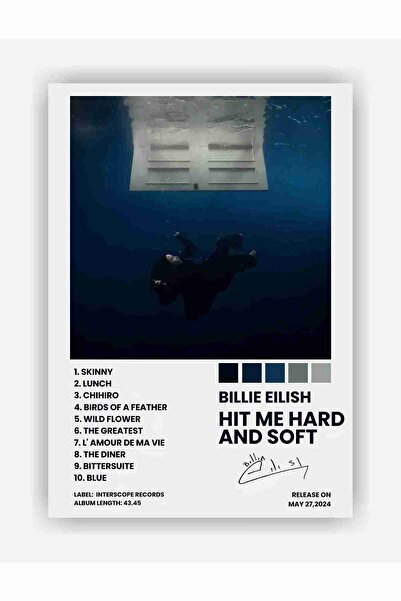 fırsatlar diyarı Billie Eilish - Hit Me Hard and Soft Kağıt Poster - Çerçevesiz