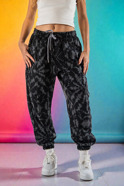 FG KONNİCHİWA Unisex Φαρδύ παντελόνι με έθνικ σχέδιο, ελαστική μέση και πόδια, με τσέπες, χαλαρό, hippie, μποέμικο, φαρδύ, έθνικ σχέδιο