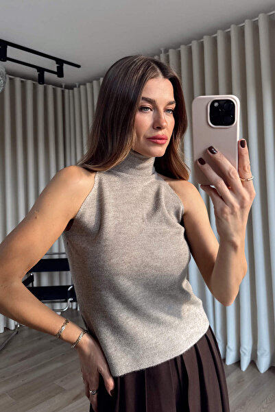 Sue Store Μπλούζα με μανίκια με ψηλό λαιμό Vizon