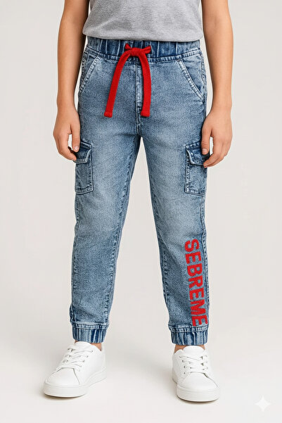 STITCH by MH Boys SEBREME Print Cargo Denim Jogger