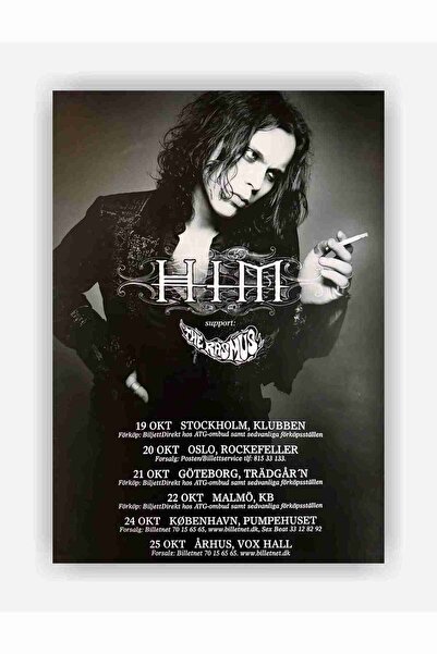 fırsatlar diyarı HIM - Gothic Rock Müzik Kağıt Poster - Çerçevesiz