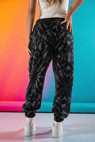 FG KONNİCHİWA Unisex Φαρδύ παντελόνι με έθνικ σχέδιο, ελαστική μέση και πόδια, με τσέπες, χαλαρό, hippie, μποέμικο, φαρδύ, έθνικ σχέδιο