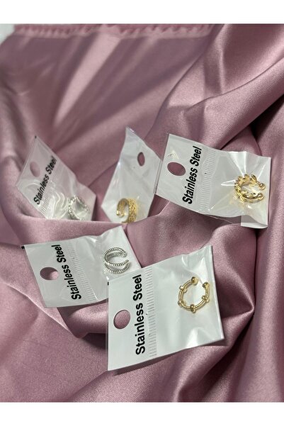 Melkady Aksesuar Melkady 920 - Cartilage Piercing Stainless Steel Earring Set (5 Pieces)