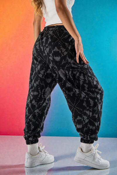 FG KONNİCHİWA Unisex Φαρδύ παντελόνι με έθνικ σχέδιο, ελαστική μέση και πόδια, με τσέπες, χαλαρό, hippie, μποέμικο, φαρδύ, έθνικ σχέδιο