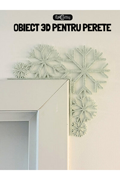Epic Crafting 3D Snowflakes Ornament Marble/Blue Wall/Door – Christmas Decor, Handmade, 24 cm Gift