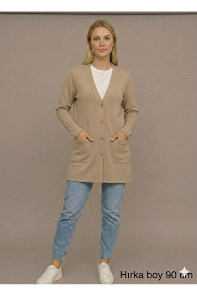 FİRES GİYİM Seasonal Glorya Buttoned Long Cardigan