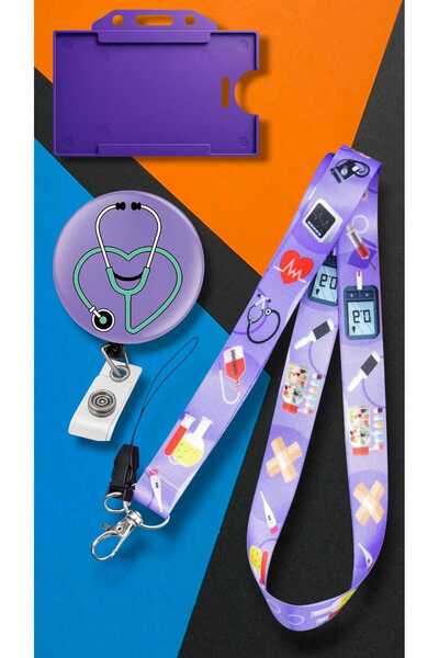 chic crazze مجموعة من 3 قطع من حاملات بطاقات التعريف لموظفي الرعاية الصحية مع...
